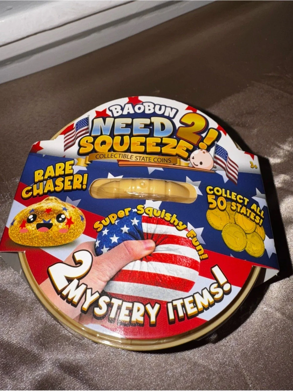 Need 2! Squeeze Collectible State Coins - American Flag Red & White